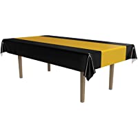 Beistle 57940-BKGD - Mantel de plástico- Color Negro y Dorado